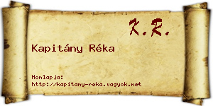 Kapitány Réka névjegykártya