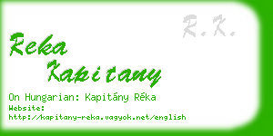 reka kapitany business card
