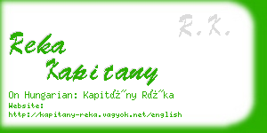 reka kapitany business card